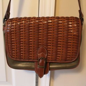 Vintage Pleather Basket-Weave Purse